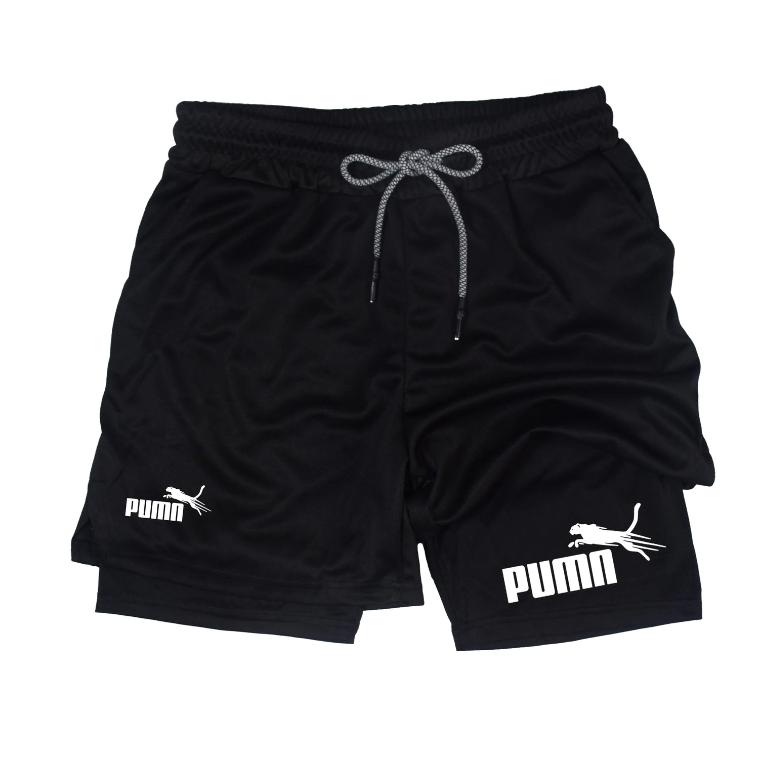 Summer breathable 2-in-1 double-layer shorts men&