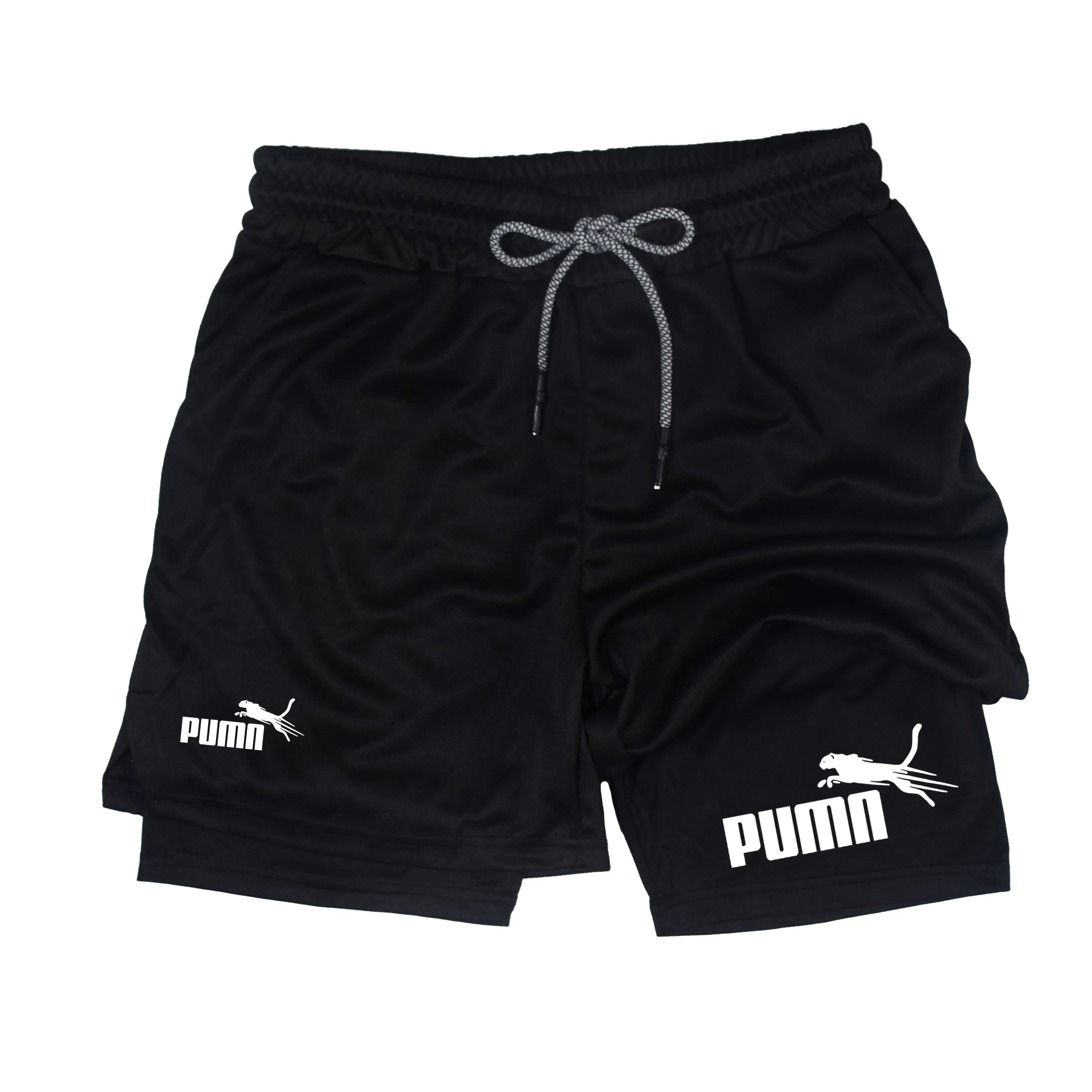 Summer breathable 2-in-1 double-layer shorts men&