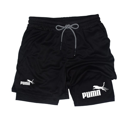 Summer breathable 2-in-1 double-layer shorts men&