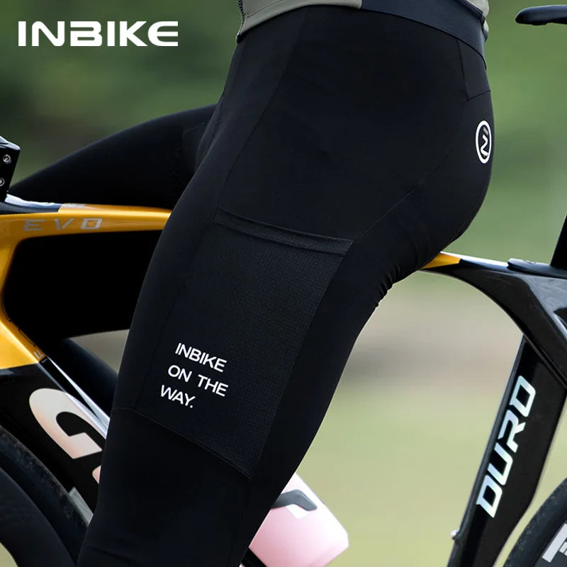 INBIKE Winter Cycling Bib Pants Thermal Fleece Men&