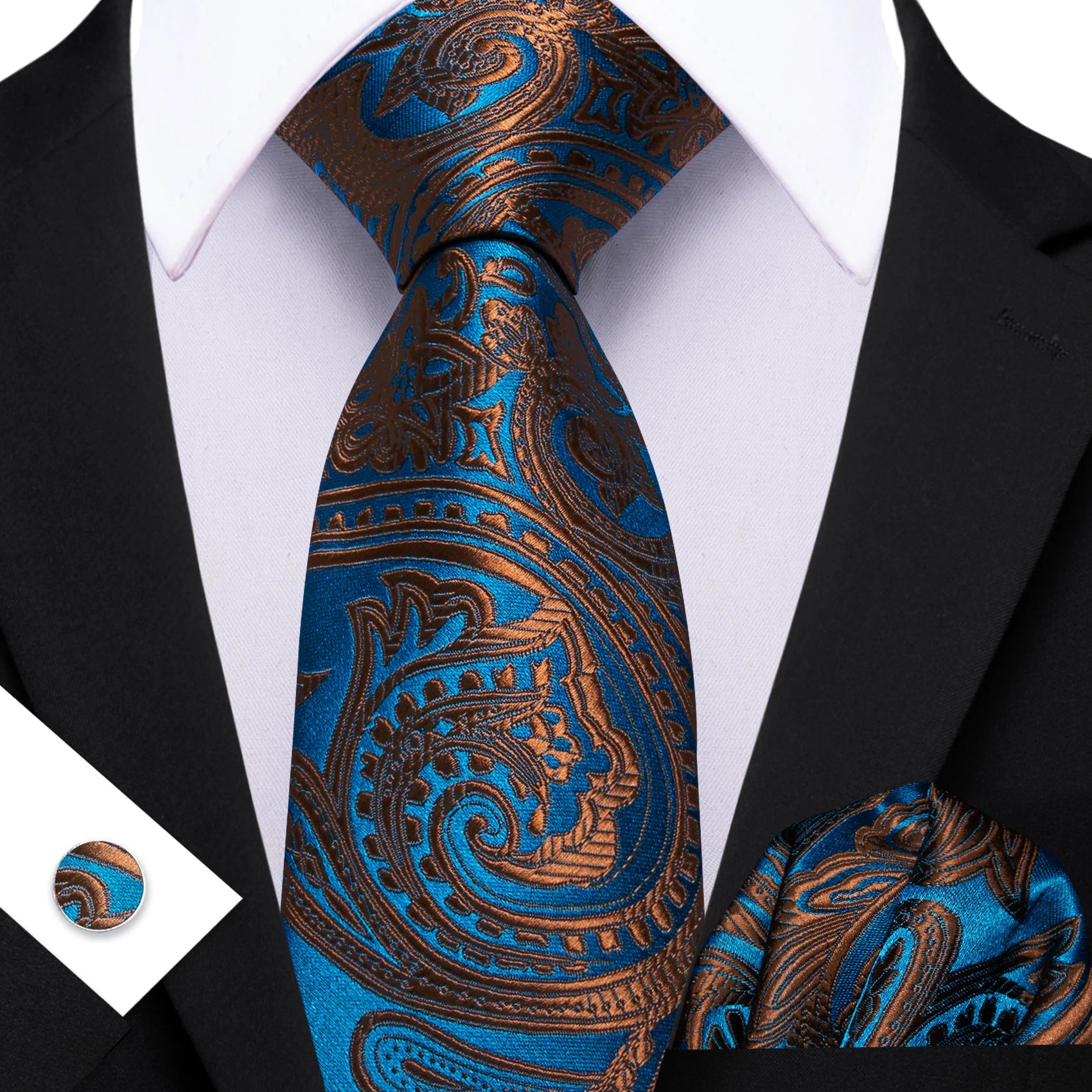 Barry.Wang Jacquard Water Duck Blue Men&