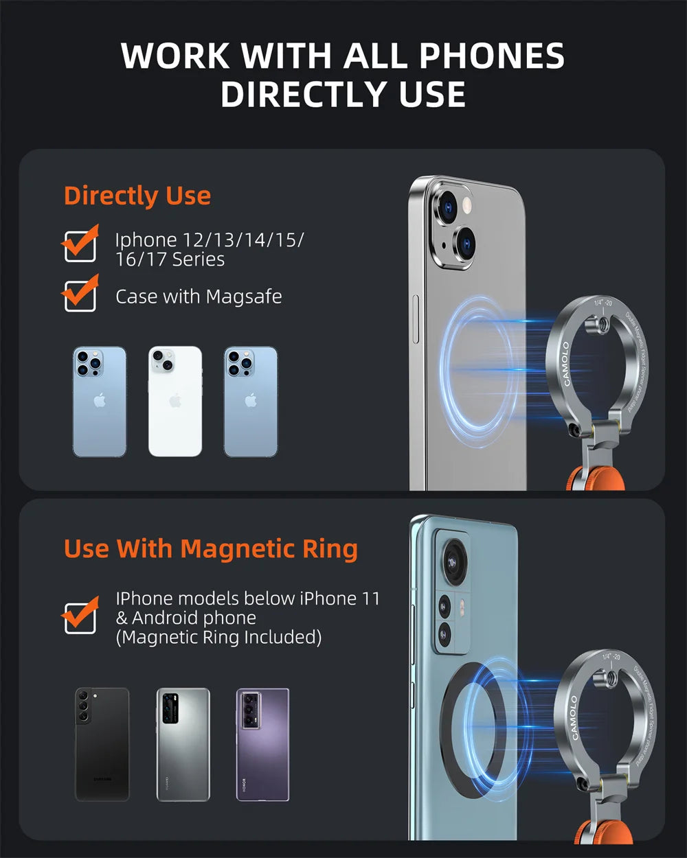 NEW Dual Magnetic Phone Holder with Flexible Spinner Desk &amp; Gym Mount for iPhone 17 16 15 14 Android Magsafe Stress Relief Toy
