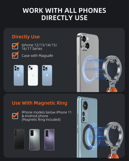 NEW Dual Magnetic Phone Holder with Flexible Spinner Desk &amp; Gym Mount for iPhone 17 16 15 14 Android Magsafe Stress Relief Toy