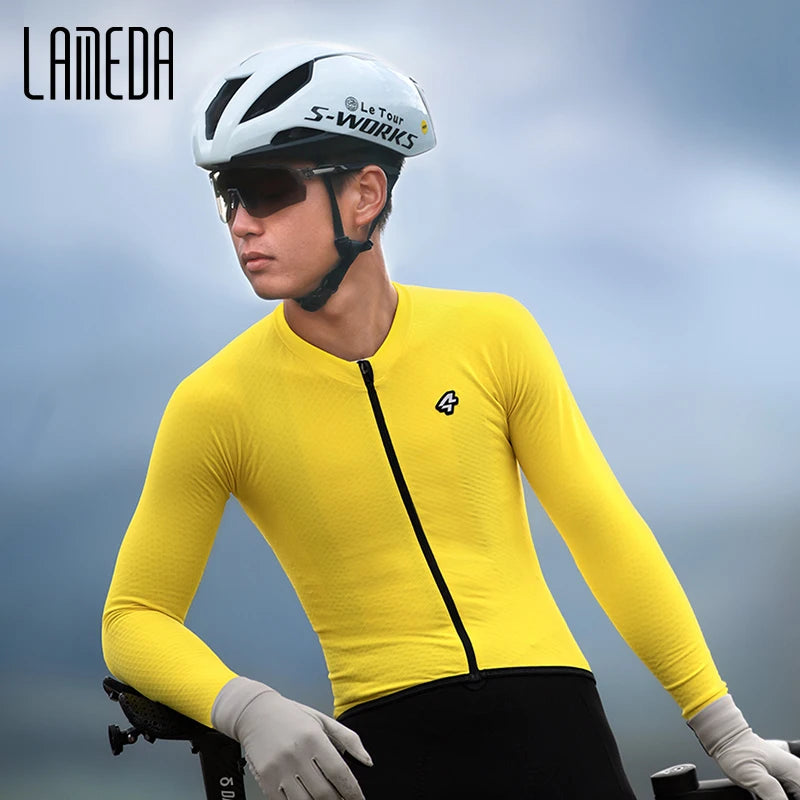 Lameda Cycling Clothes For Men Sweat-wicking Quick-drying Cycling Jersey Man Full Zipper With Pockets Bicycle Clothing
