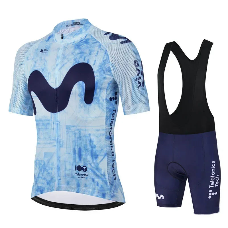 Movistar Pro Team Summer Cycling Jersey Suit Men&