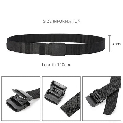 Military Men Belt 2024 Army Belts Adjustable Belt Men Outdoor Travel Tactical Waist Belt with Plastic Buckle for Pants 120cm