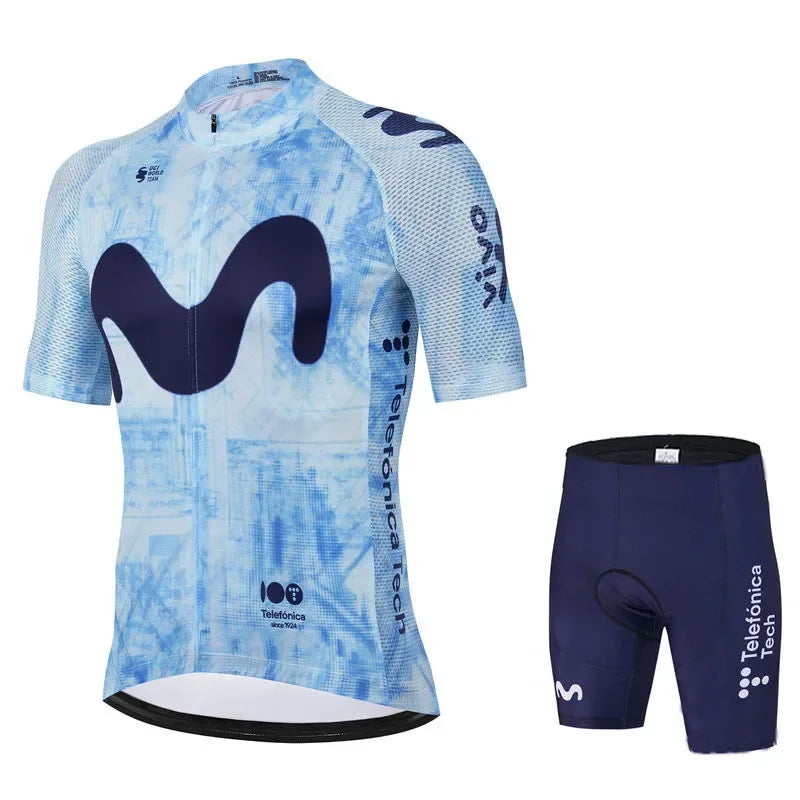 Movistar Pro Team Summer Cycling Jersey Suit Men&