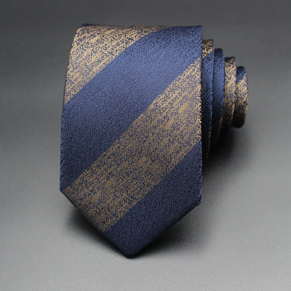 Luxury 7CM Mens Tie Necktie Red Green Stripes Solid Tie For Man Groom Jacquard Woven Neck Tie For Business Wedding Party