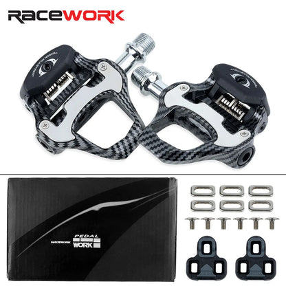 RACEWORK R358 Self-locking Pedals For Road Bikes For LOOK SPD Nylon Made Of Carbon Fiber