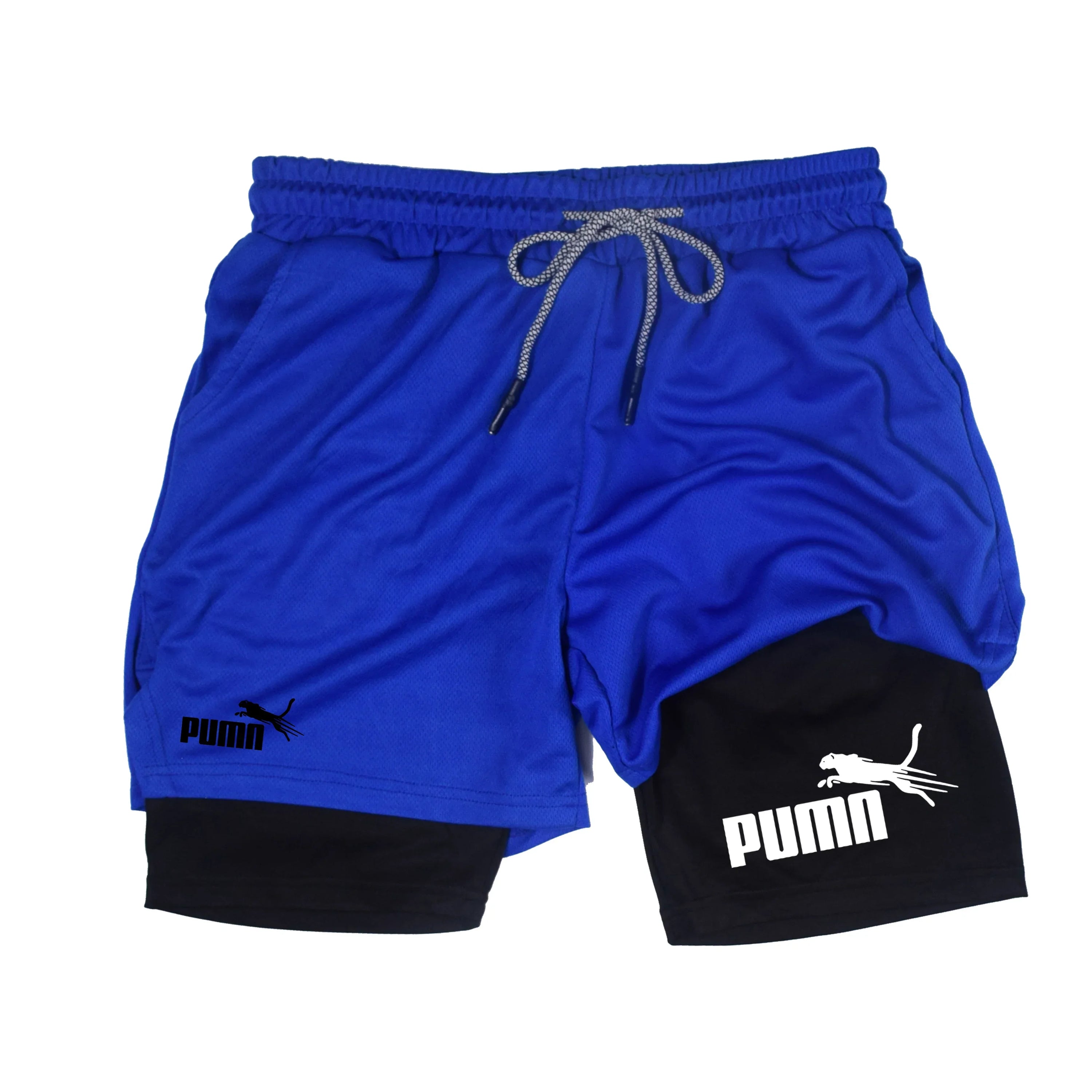 Summer breathable 2-in-1 double-layer shorts men&