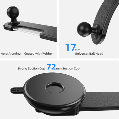 Accessories: Suction Cup Car Phone Bracket - 17mm Universal Ball, Telescopic Arm &amp; Foldable