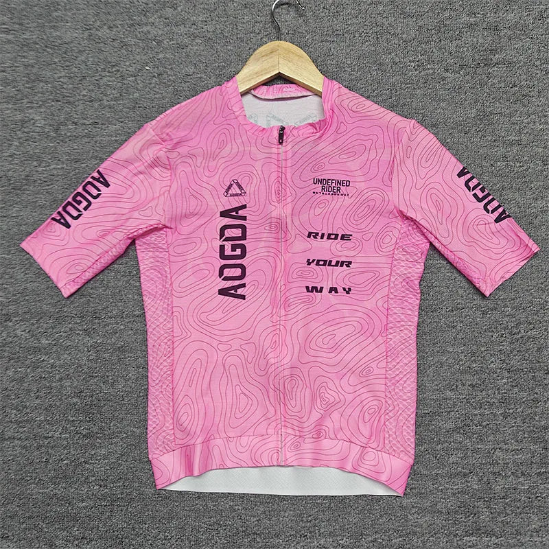 AOGDA Lightweight Aero Cycling Clothing Men,Comfortable Racing Bike Jersey,Pro Team Slim Fit Short Sleeve Cycling Jersey