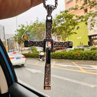 7.8*4.5cm Big Size Alloy Solid Cross Pendant Necklace 60cm Length Stainless Steel Chain Men Women Neck Jewelry Drop Shipping