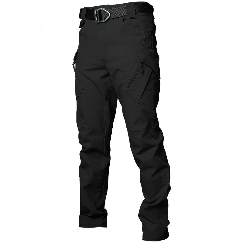 Mens Elasticity Tactical Cargo Pants Outdoor Urban Commute Comfortable Waterproof Multi-pocket Climbing Hiking Casual Pants Male