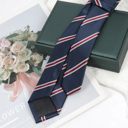 Men Ties Classic Business Necktie Black Stripes Navy Blue Groom Tie for Man Gifts Neck Tie for Wedding Party Clothes Accessories