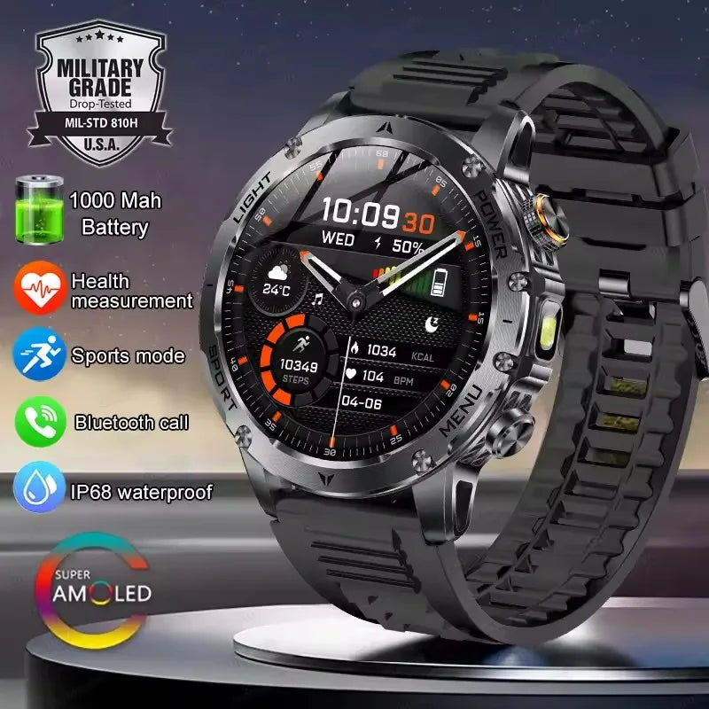 T-Rex 3 Military Grade 1000mAh Battery Smart Watch IP68 Waterproof GPS Bluetooth call AMOLED HD Men Sports 2026 New Smartwatch