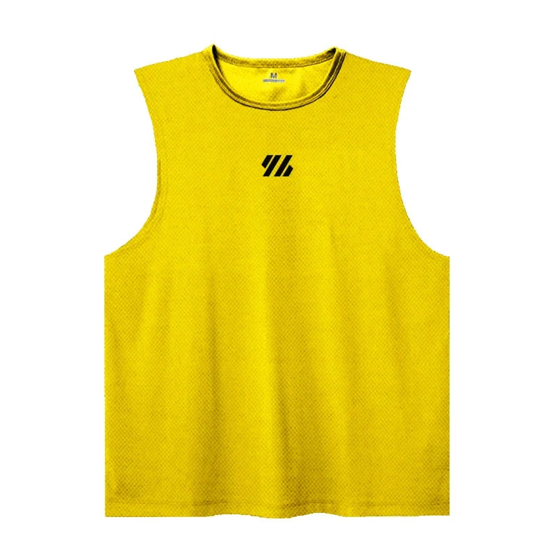 2025 Summer Gym Vest High Quality Mesh Shirt Sleeveless T-shirts Men Tank Tops Basketball Running Fitness Sports Vest Men