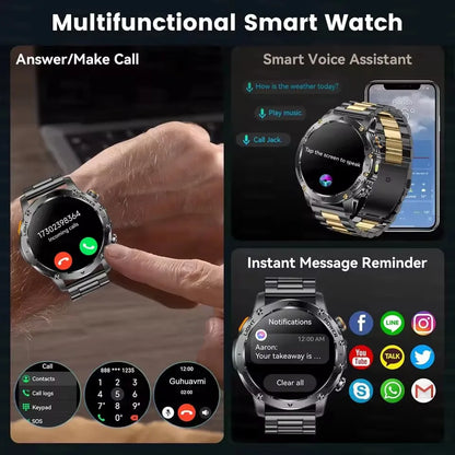 T-Rex 3 Military Grade 1000mAh Battery Smart Watch IP68 Waterproof GPS Bluetooth call AMOLED HD Men Sports 2026 New Smartwatch