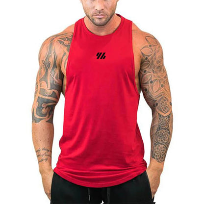 Mens Running Loose Vests Bodybuilding Muscle Tank Tops Gym Workout Fitness Sleeveless Shirts Summer Cotton Breathable Undershirt