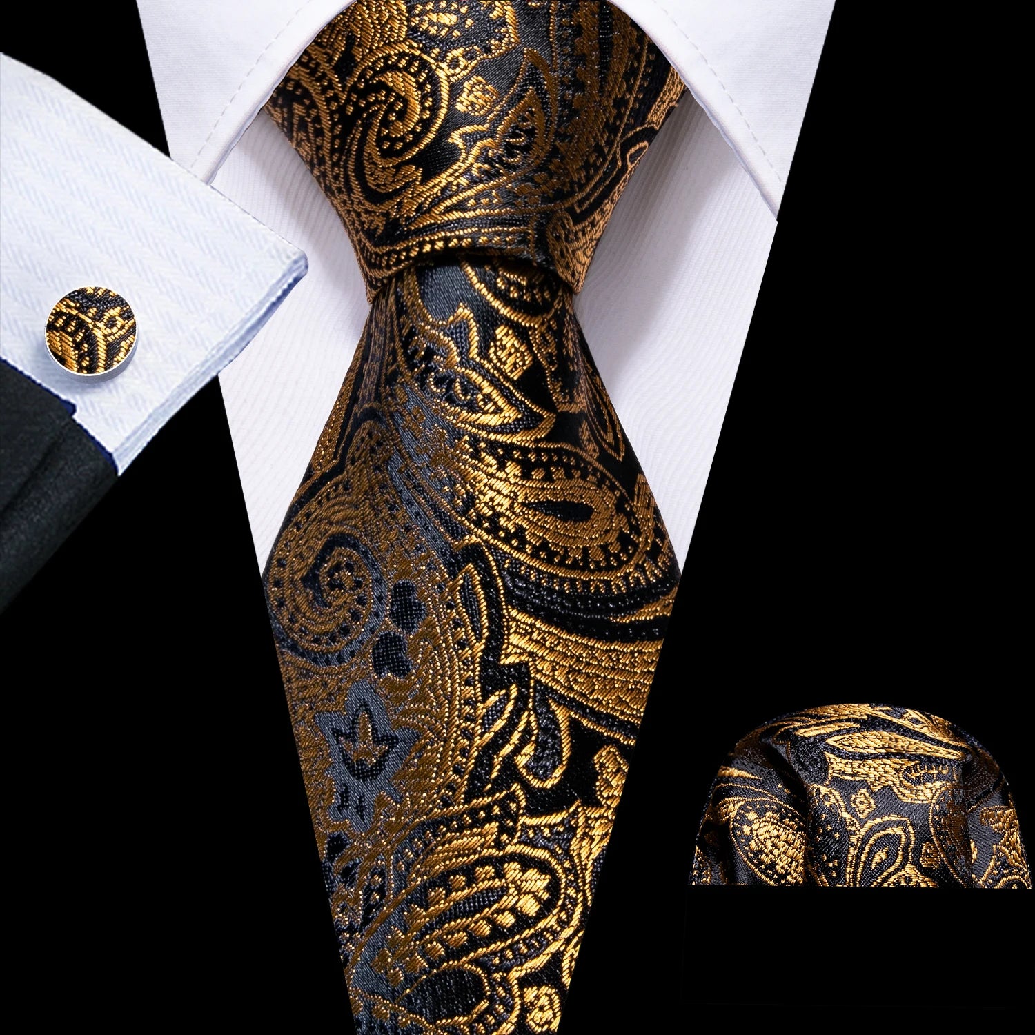 Barry.Wang Jacquard Brown &amp; Gold Men&