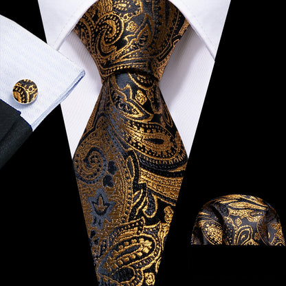 Barry.Wang Jacquard Brown &amp; Gold Men&