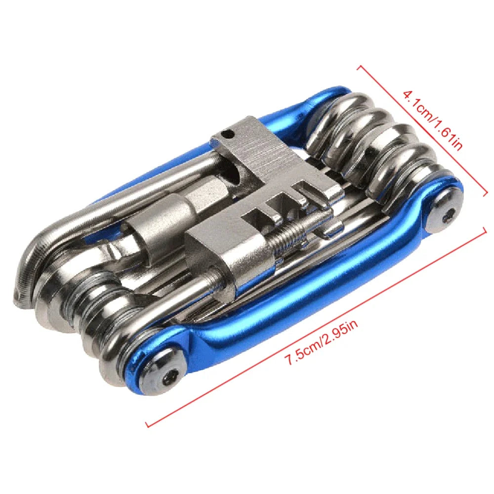 11 in 1 Bicycle Repair Tool Kit MTB Road Bike Wrench Screwdriver Chain Hex Spoke Multifunction Bicycle Repair Set Cycling Tool