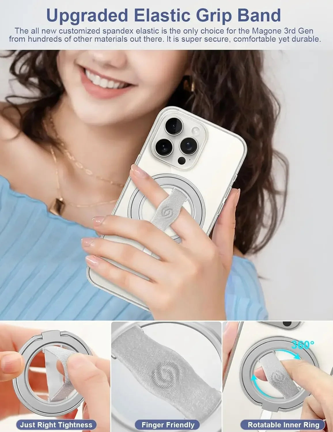 EWA MagOne 3rd MagSafe Phone Stand Magnetic Phone Ring Holder Kickstand Magnet Grip for iPhone 16 15 14 13 Holder