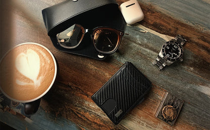Wallet for Men, Mens Minimalist Wallet 9-13 Cards, Slim Compact Wallet with Money Clip &amp; ID Window, RFID Blocking Smart Pop Up C
