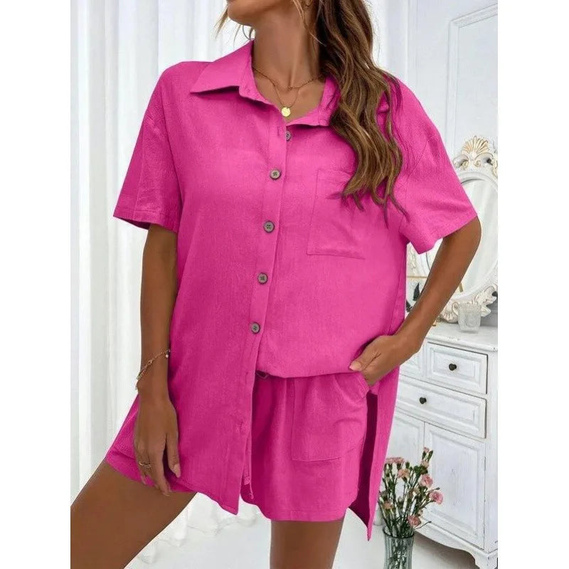 Faionable Casual ort Sve irt And orts Set Women&