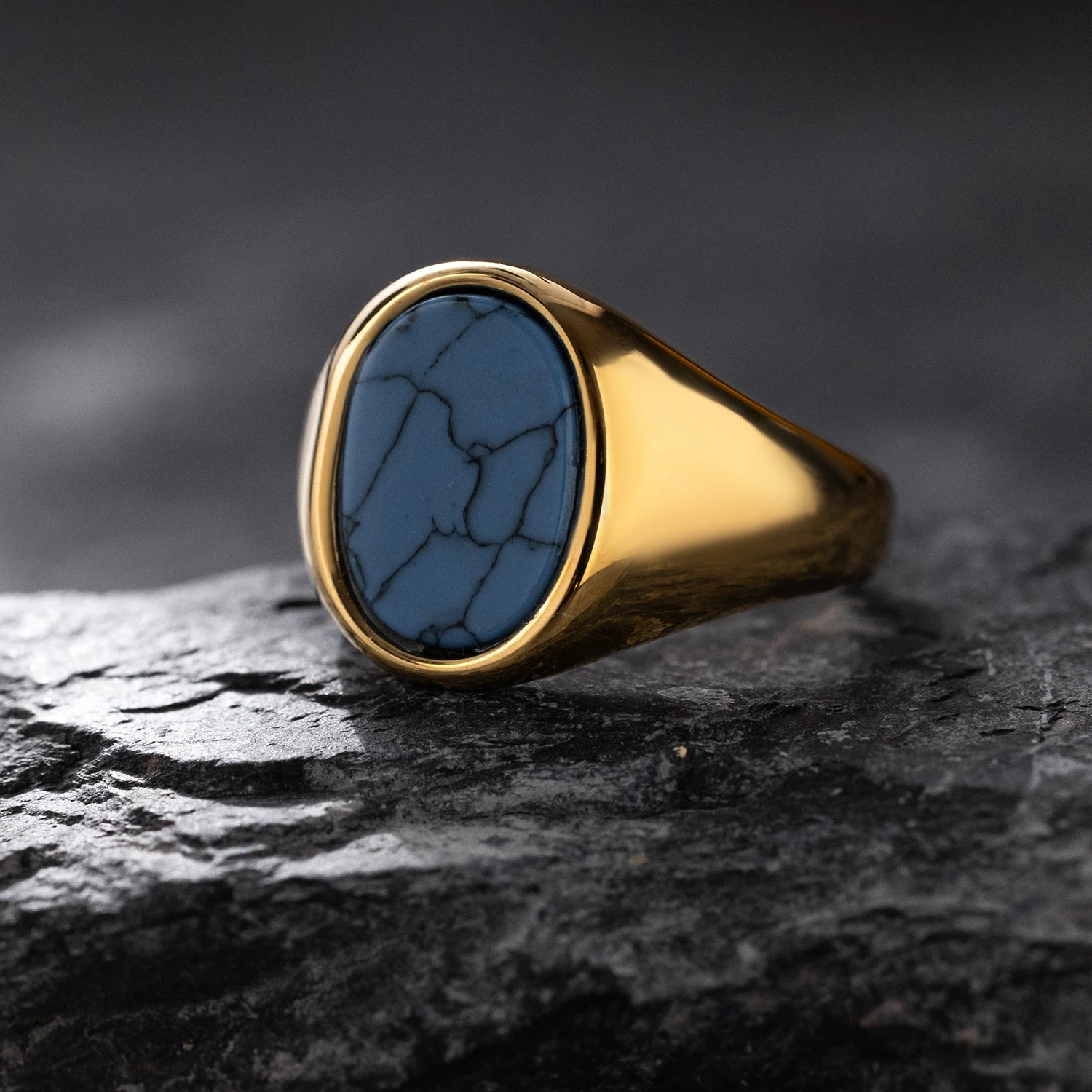 Luxurious Retro Black Agate &amp; Tiger Eye Stone Men Women  Trendy Ring - Casual Fashion, 316L Stainless Steel Handmade Jewelry