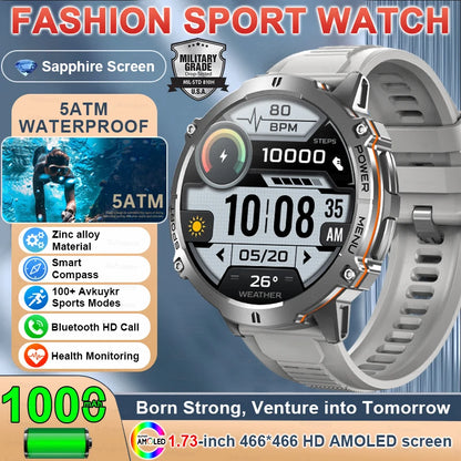 New TANK X3 1000mAh Large Battery Durable Adult Smart Watch GPS Compass Altimeter 5ATM Waterproof BT Call Sports Smartwatch Men