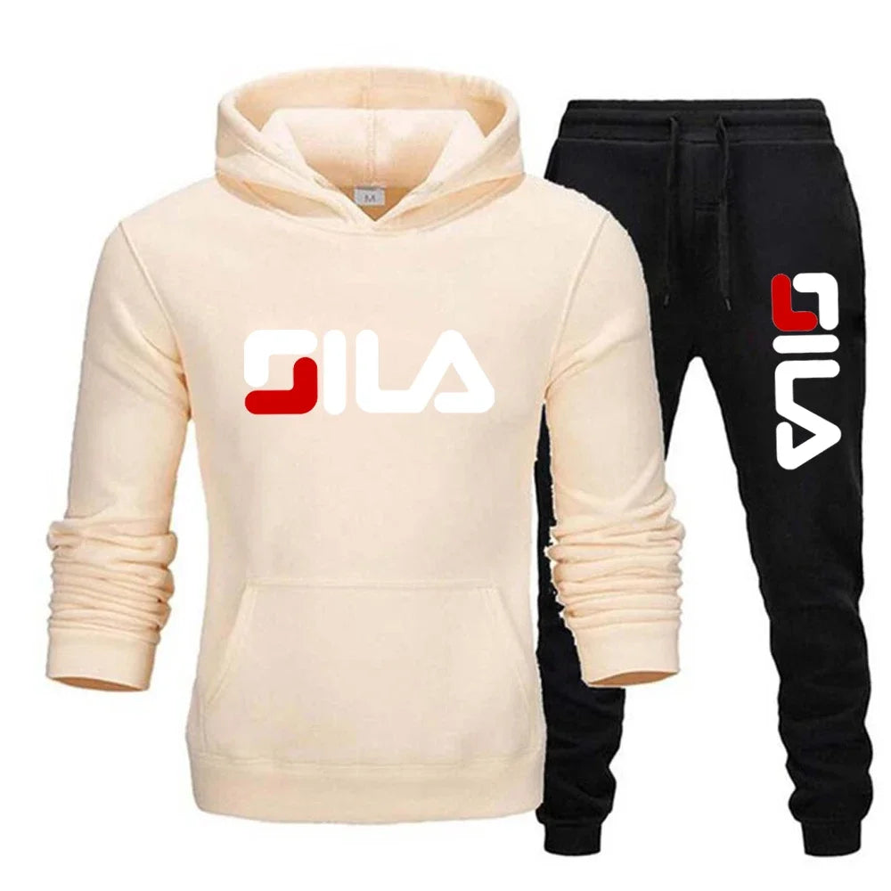 Two-piece sweatshirt, hoodie and casual long pants for men and women in autumn and winter 2025, loose sportswear and fitness set