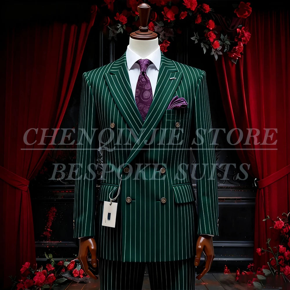 SILIWEYA Double Breasted Business Men&
