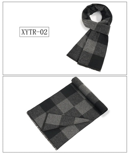Classic Brand Scarfs for Men Thick Imitation Cashmere Shawl Scarves Winter Warm Business Muffler Scarves Long Wrap