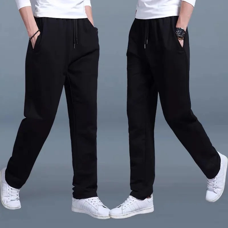 2025 new Straight Spring Autumn Joggers Men Jogging Sweatpants Sportswear Knit Tracksuit Sports Pants Trousers Wide Leg Clothing