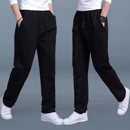 2025 new Straight Spring Autumn Joggers Men Jogging Sweatpants Sportswear Knit Tracksuit Sports Pants Trousers Wide Leg Clothing