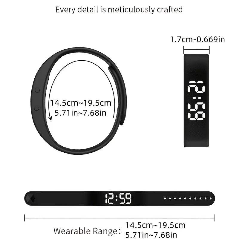 Student smart watch sports pedometer vibration alarm clock  LED Digital Alarm Clock Watch Adjustable Waterproof Alarm Bracelet
