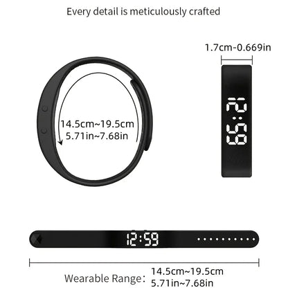 Student smart watch sports pedometer vibration alarm clock  LED Digital Alarm Clock Watch Adjustable Waterproof Alarm Bracelet