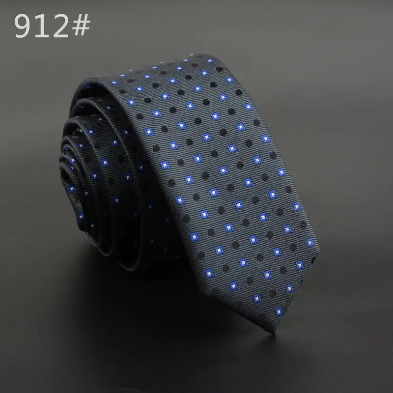 5cm Width Mens Ties New Fashion Plaid Neckties Corbatas Gravata Jacquard Woven Slim Tie Business Wedding Stripe Neck Tie For Men