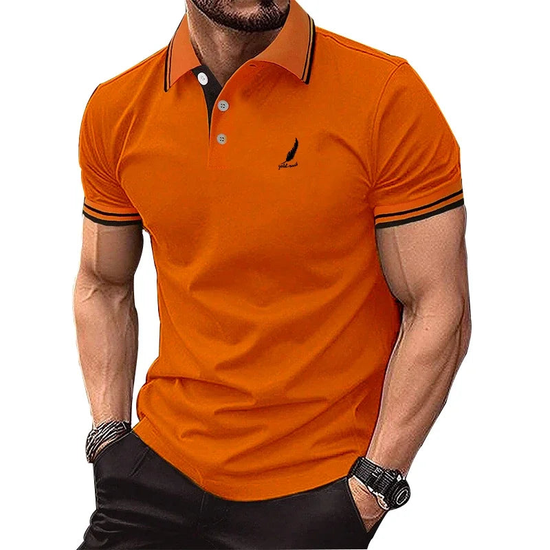 Men Clothes 100% Polyester Breathable Business Casual Polo Shirt Tops Men Short Sleeve Summer Fashion Slim Fit Polo Shirt