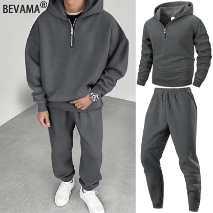 Unisex 2 Piece Set Fitness Running Casual Sport Set Comfortable Casual Sport Solid Color Suit Hooded Pullover Sweatshirt Trouser
