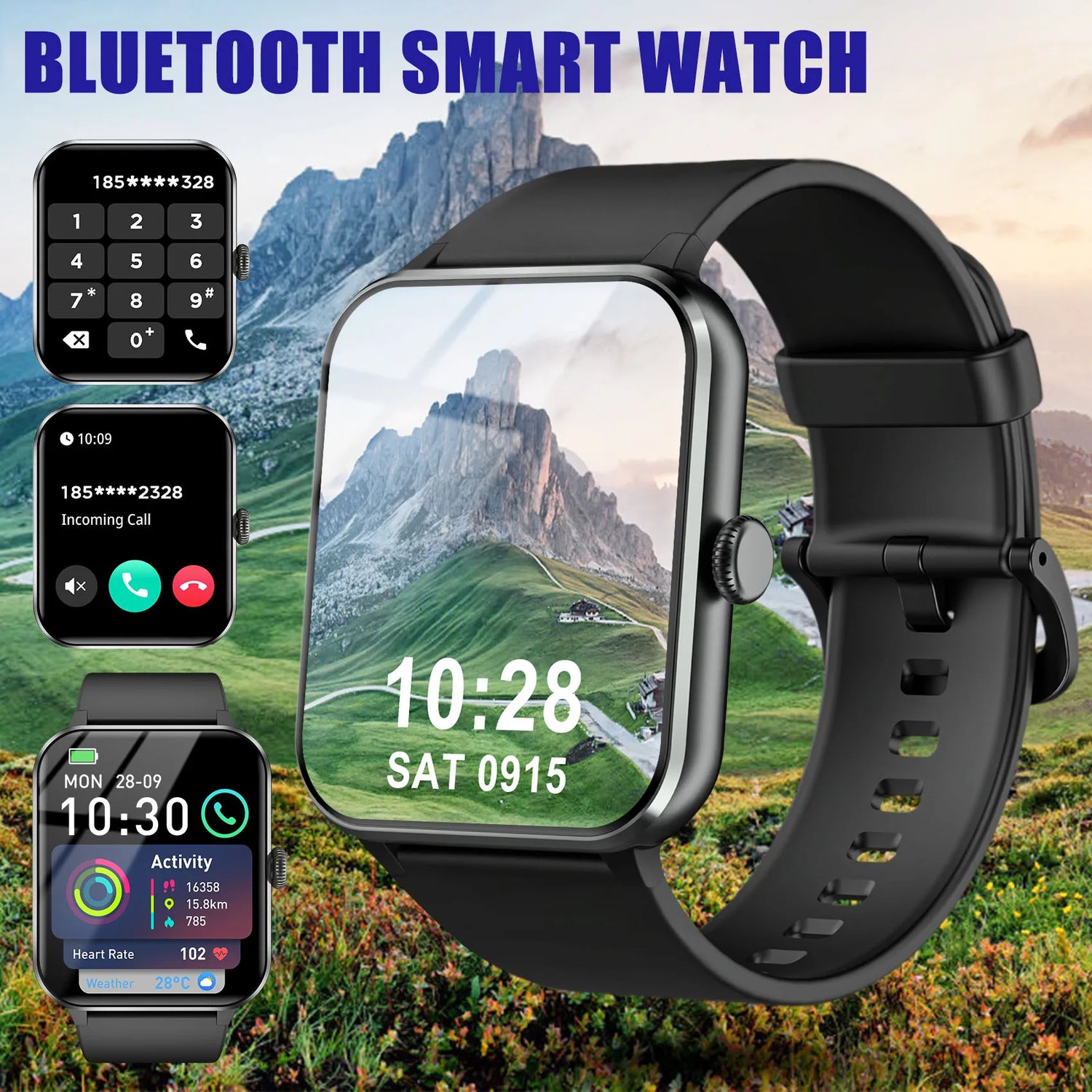 Bluetooth Calls R50 Smart Watch for Men Women 1.85&