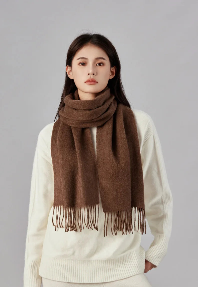 High Quality Solid Color 100% Wool Scarf Men&
