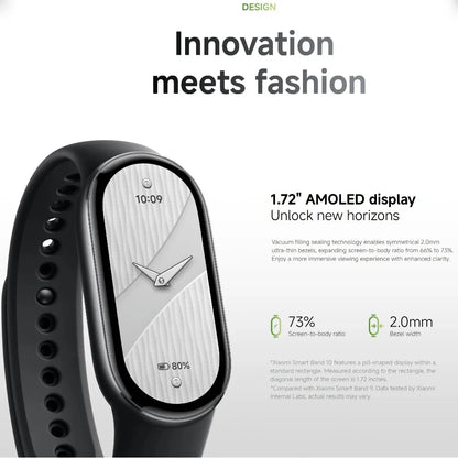 Xiaomi Mi Smart Band 10 Global Version 1.72" AMOLED Health Monitoring 21 Day Battery 5ATM Waterproof Smartwatch Sports Bracelet