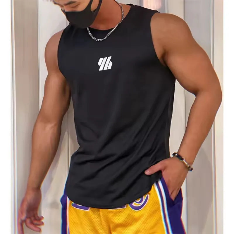 Sport Vest Breathable Men Sleeveless Short Summer Undershirt Windbreaker Tshirt Quick Dry Elastic Mesh Underwear