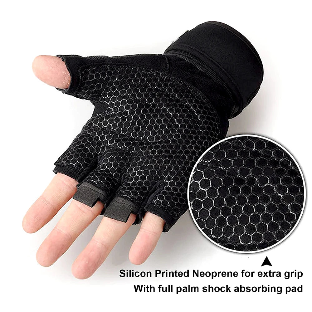 1 Pair Workout Gloves, Antislip Weight Lifting Gloves, Superior Grip &amp; Palm Protection for Weightlifting, Fitness, Gym, Cycling