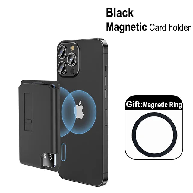 Magnetic Wallet,Compatible with MagSafe Wallet,3-Card Holder,Phone Card Holder For Secure-Grip Finger Loop