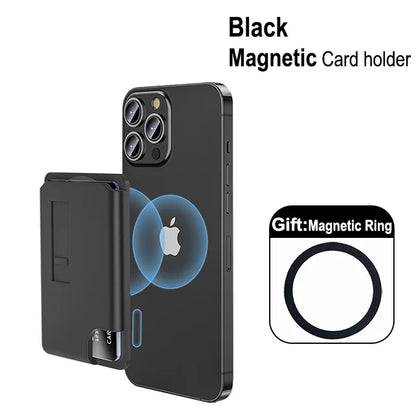 Magnetic Wallet,Compatible with MagSafe Wallet,3-Card Holder,Phone Card Holder For Secure-Grip Finger Loop