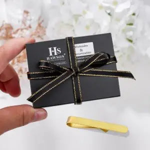 HAWSON Goldren Tie Clip For Men 2/2.2/2.5 inch Classic Copper Tie Bar Business Collar Pin Skiny Necktie Tie Pin Clip for Working