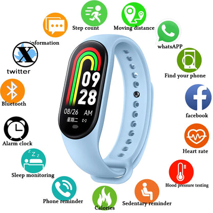 Xiaom New Smart Watch Screen Step Counting Multi Sport Fitness Mode Message Reminder Photography Music Remote Control Smart Band